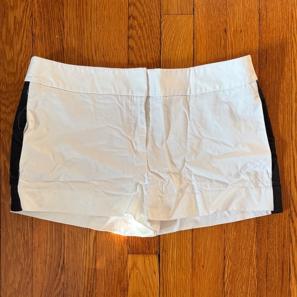 Express White Shorts with Black Side Panels